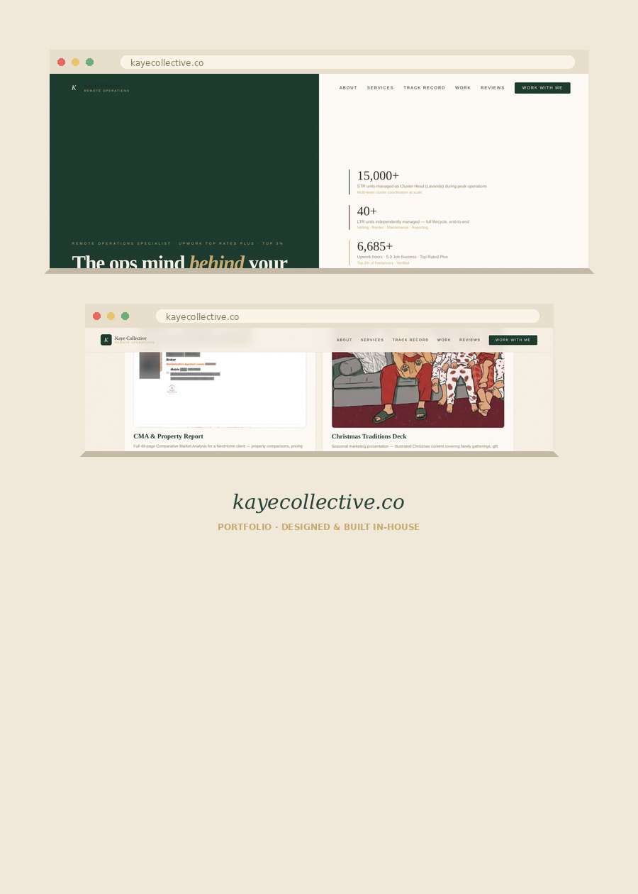 kayecollective.co portfolio site cover