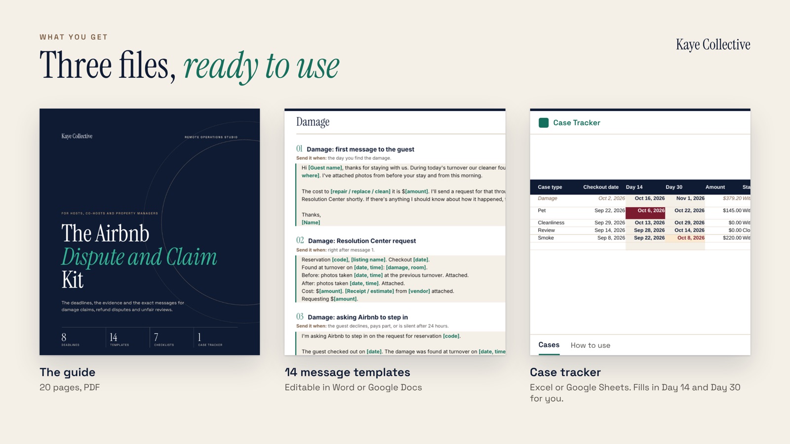 Inside the guide: sample pages